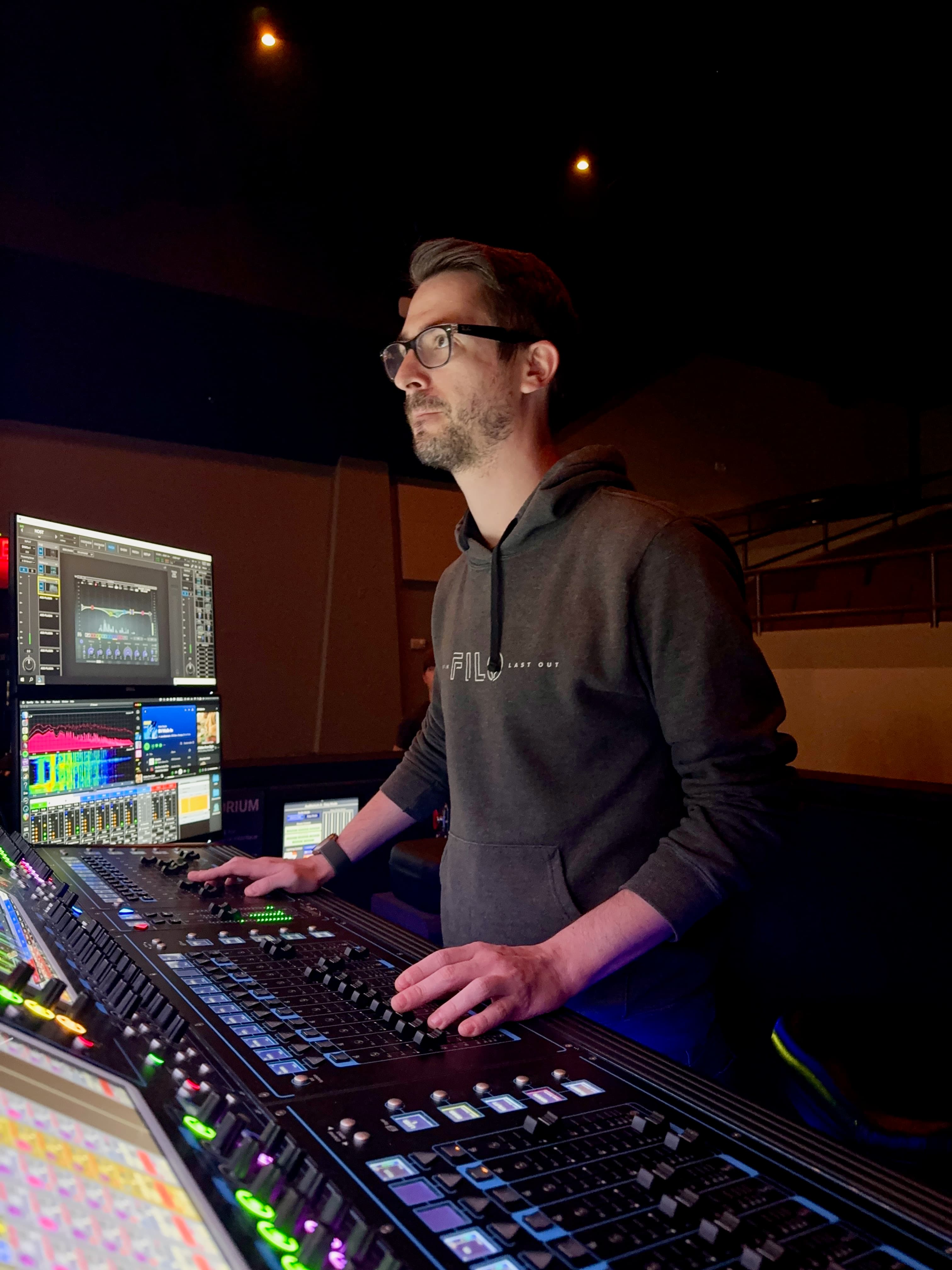 Dan Johnson mixing live audio at a house of worship